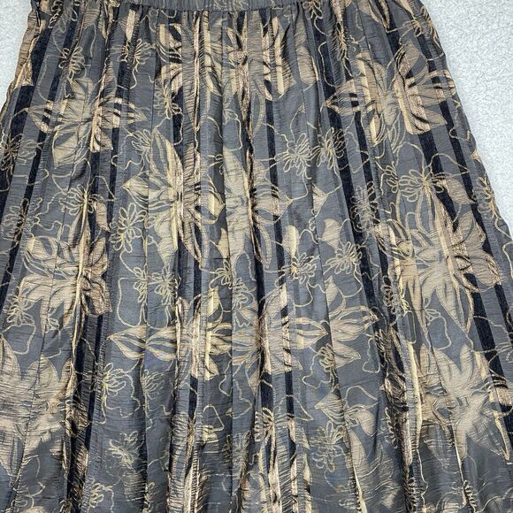 Coldwater Creek Pleated Velvet Floral Skirt Whimsigoth Fairy Grunge M Sz 10-12 - Picture 12 of 16